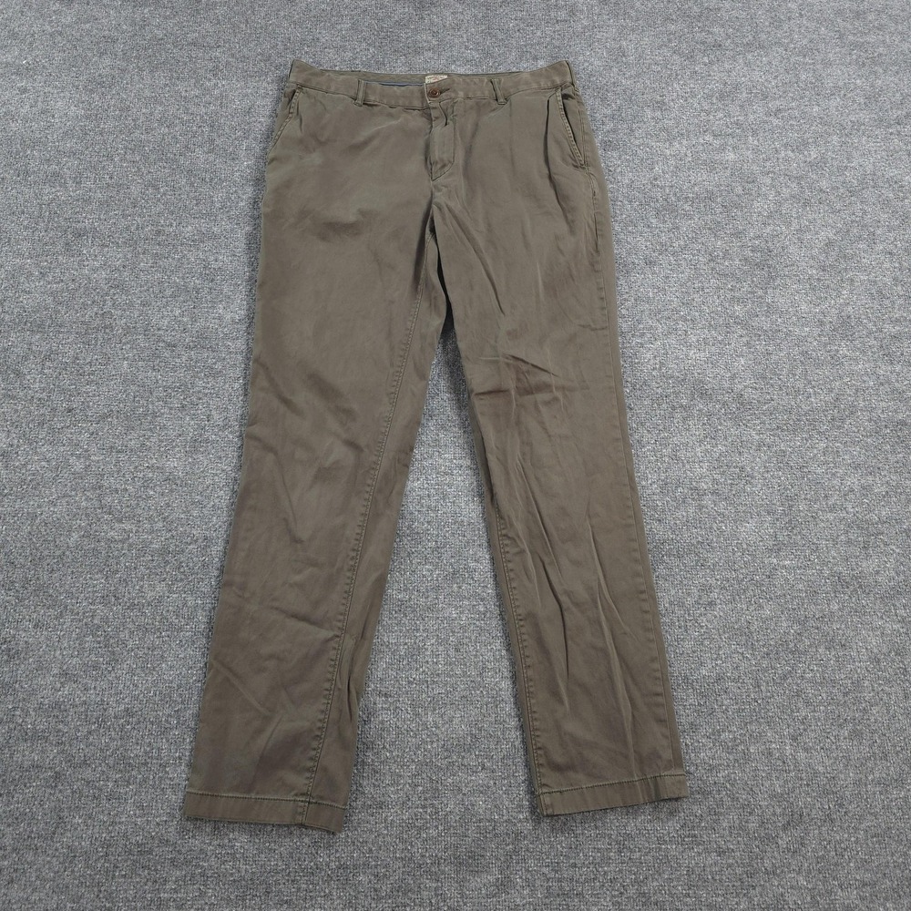 Faherty Pants Mens 34x32 Green Coastal Chino Casual Cotton Spandex Classic Fit